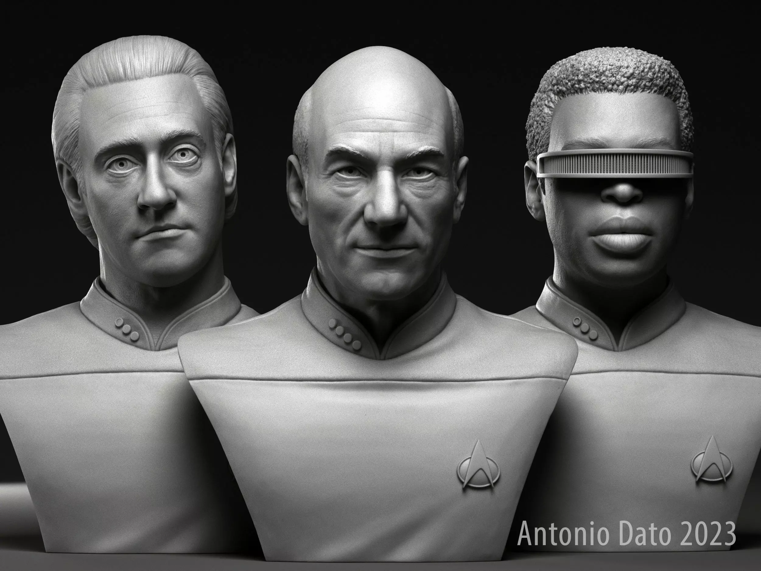 Picard Data and La Forge 3D Model Collection_0