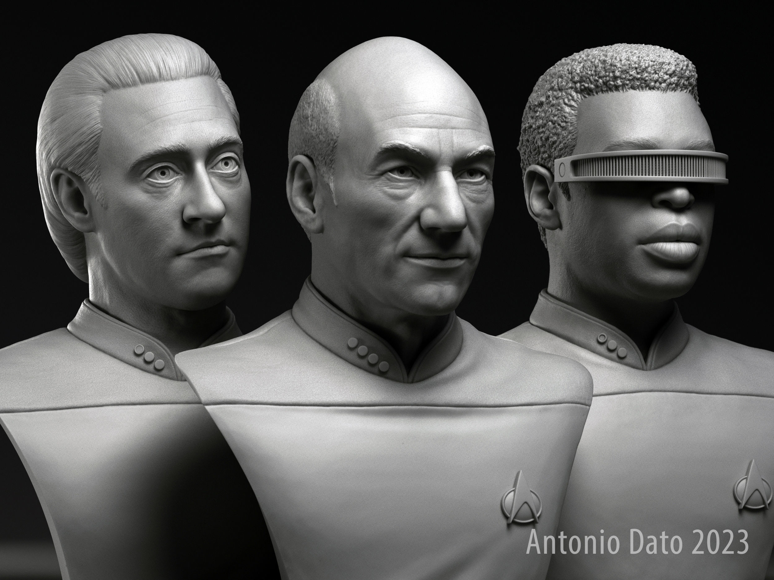 Picard Data and La Forge 3D Model Collection_2