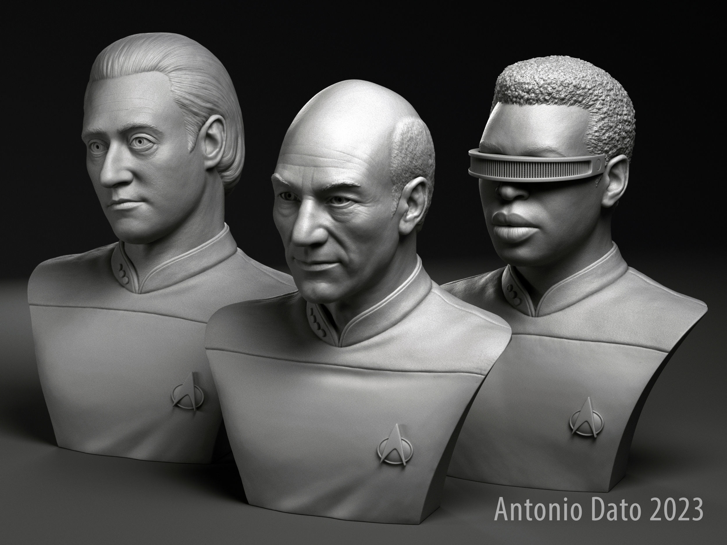 Picard Data and La Forge 3D Model Collection_1