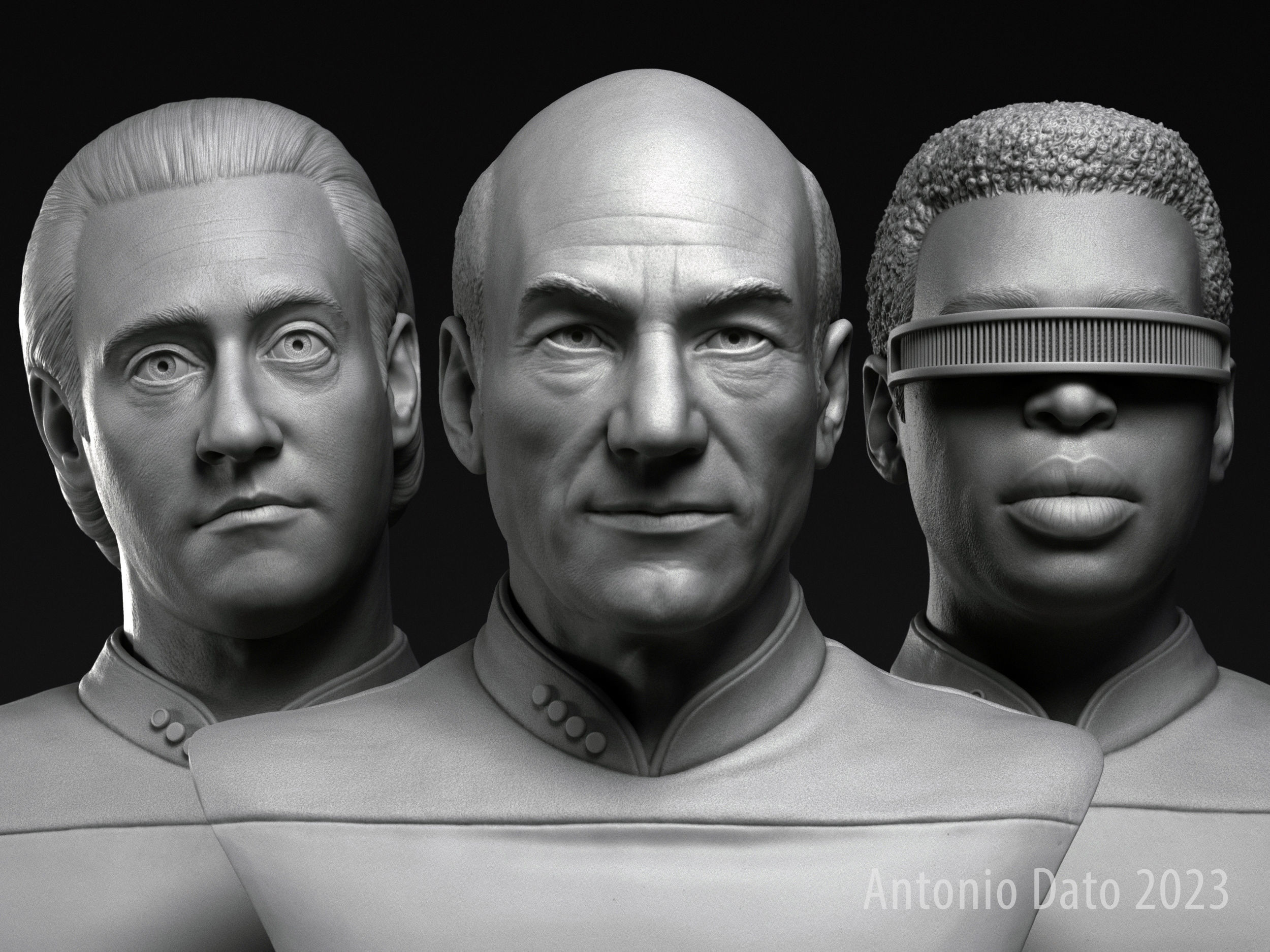 Picard Data and La Forge 3D Model Collection_3