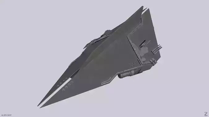 Alien ship Low-poly 3D model