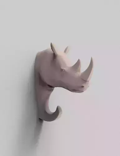 Rhino Wall Hook Printable 3D print model