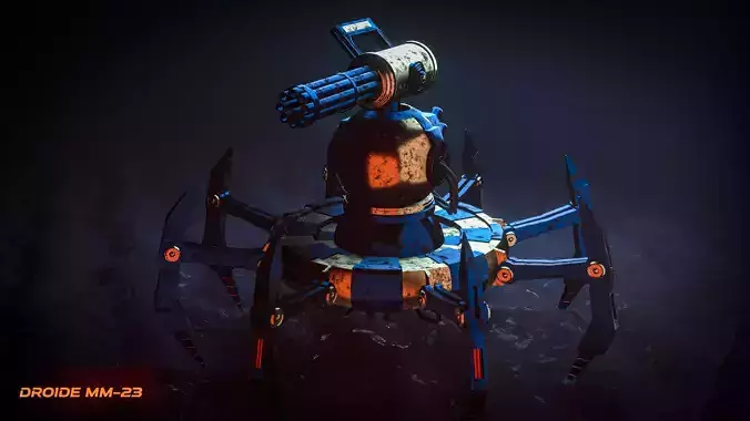 ROBOT DROID -LOW POLY REALISTIC- Low-poly 3D model