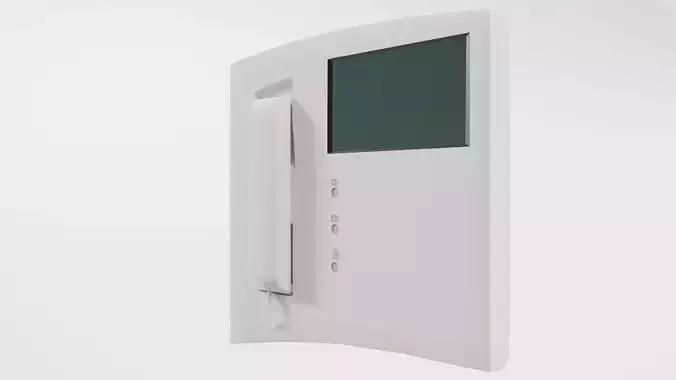 White intercom with screen