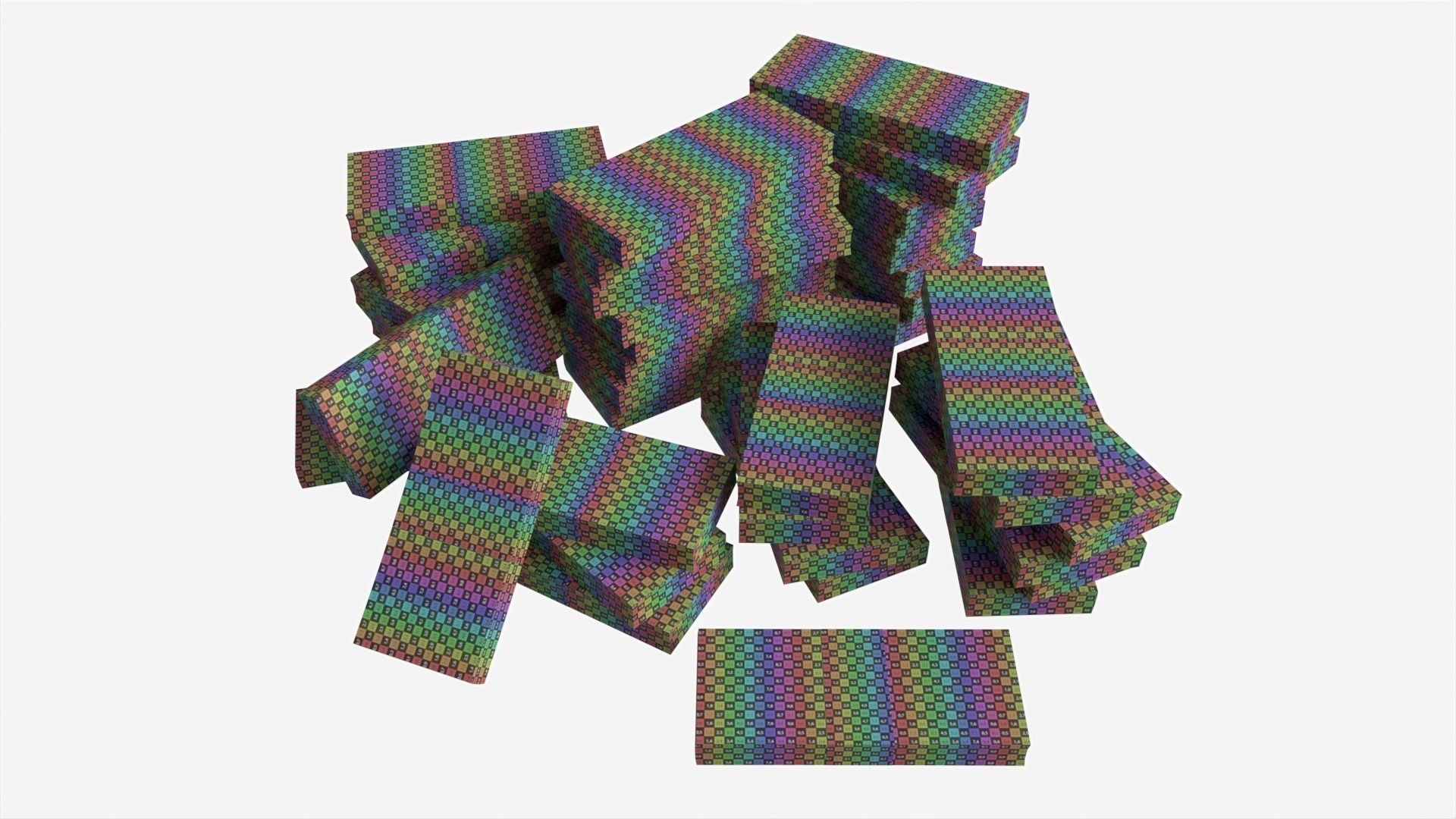 American dollar bundles large set 3D model_6