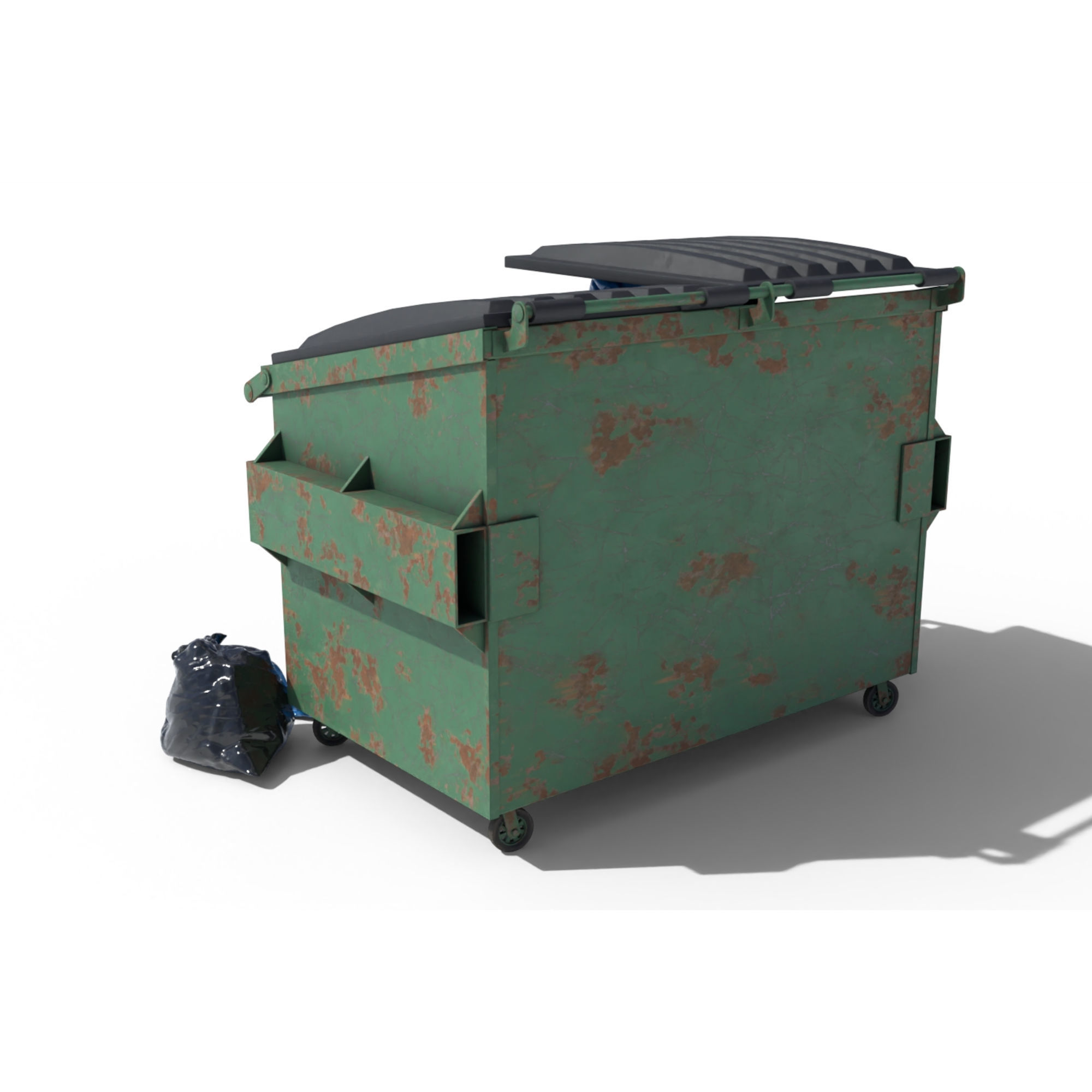 Garbage Dumpster with Bags 3D model_4