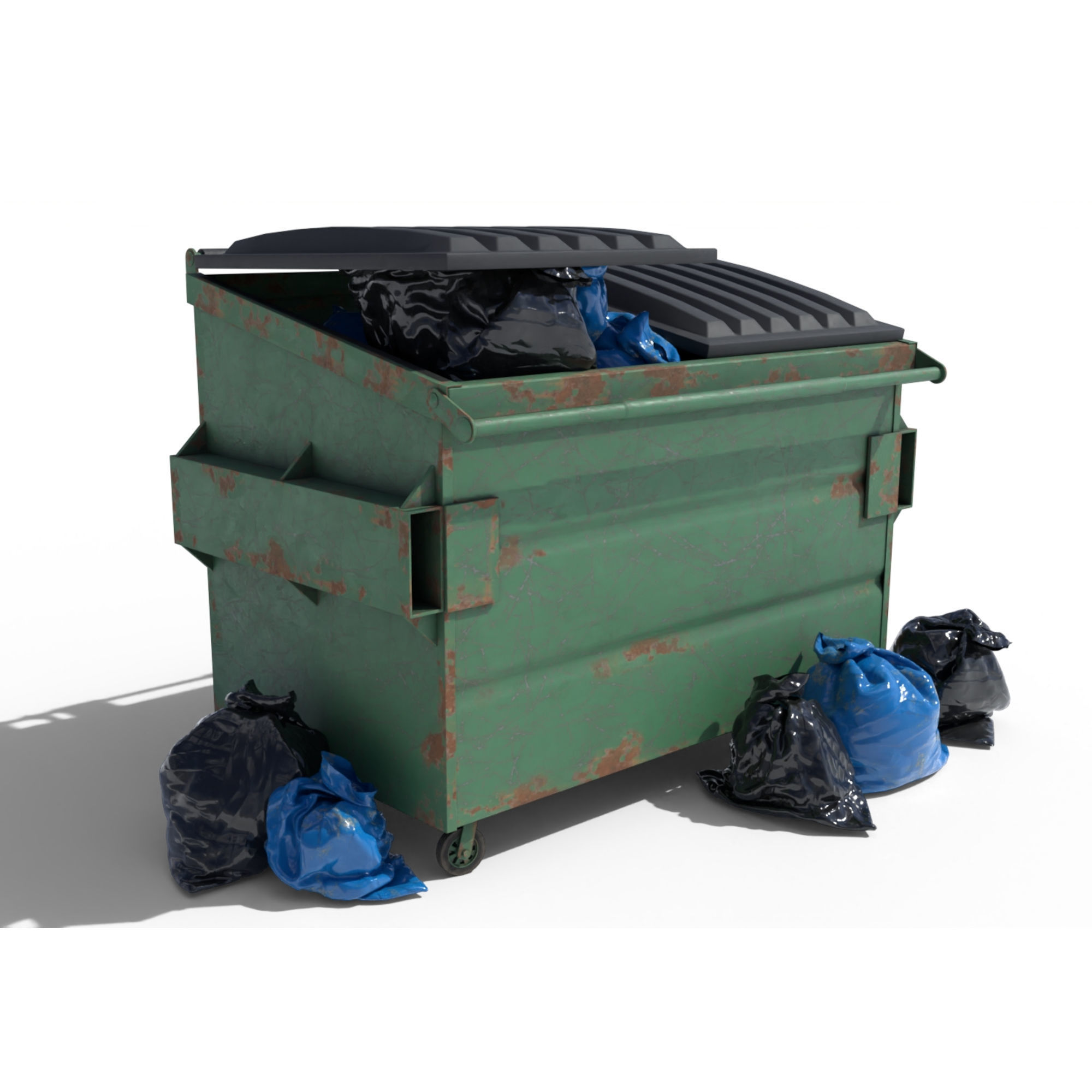 Garbage Dumpster with Bags 3D model_9