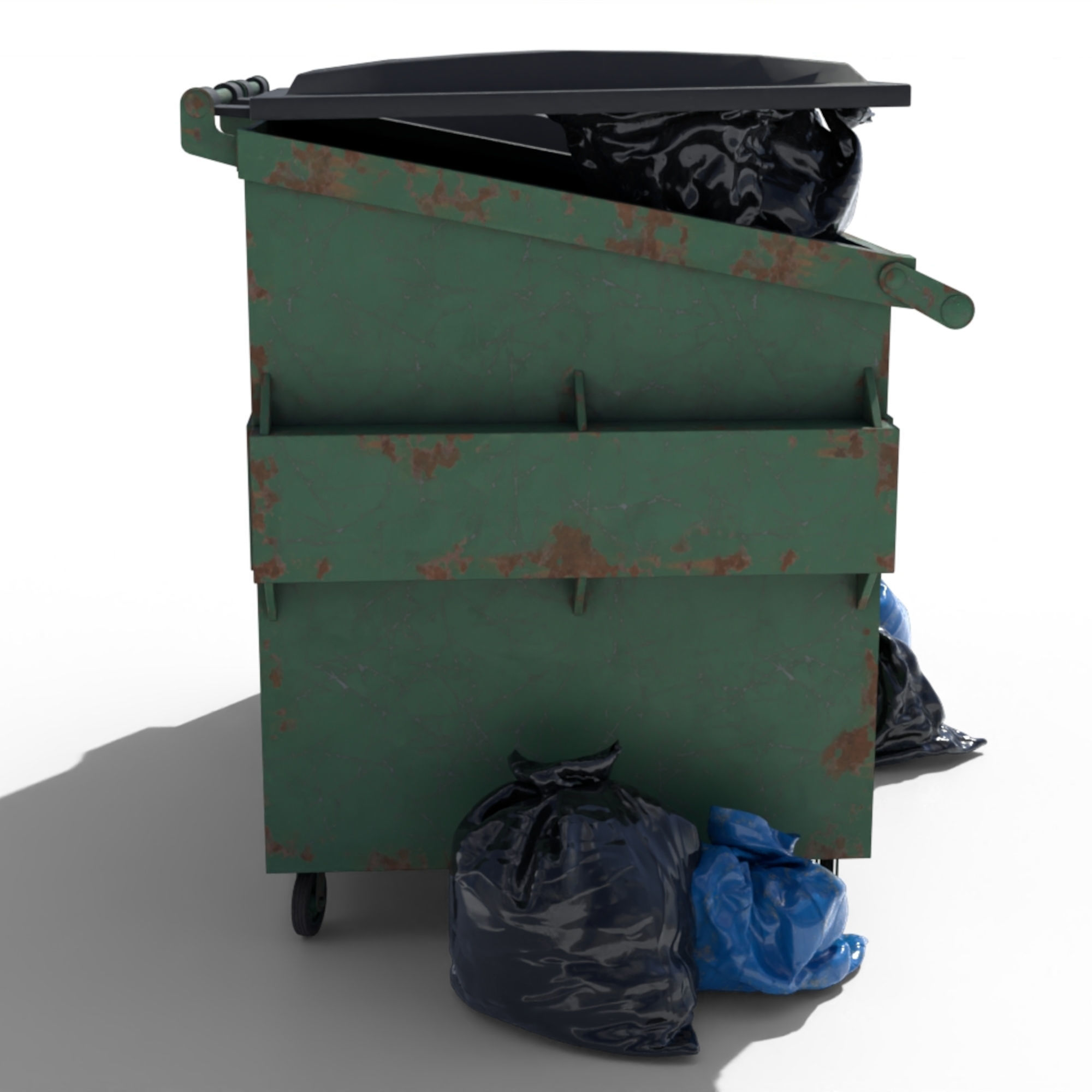 Garbage Dumpster with Bags 3D model_7