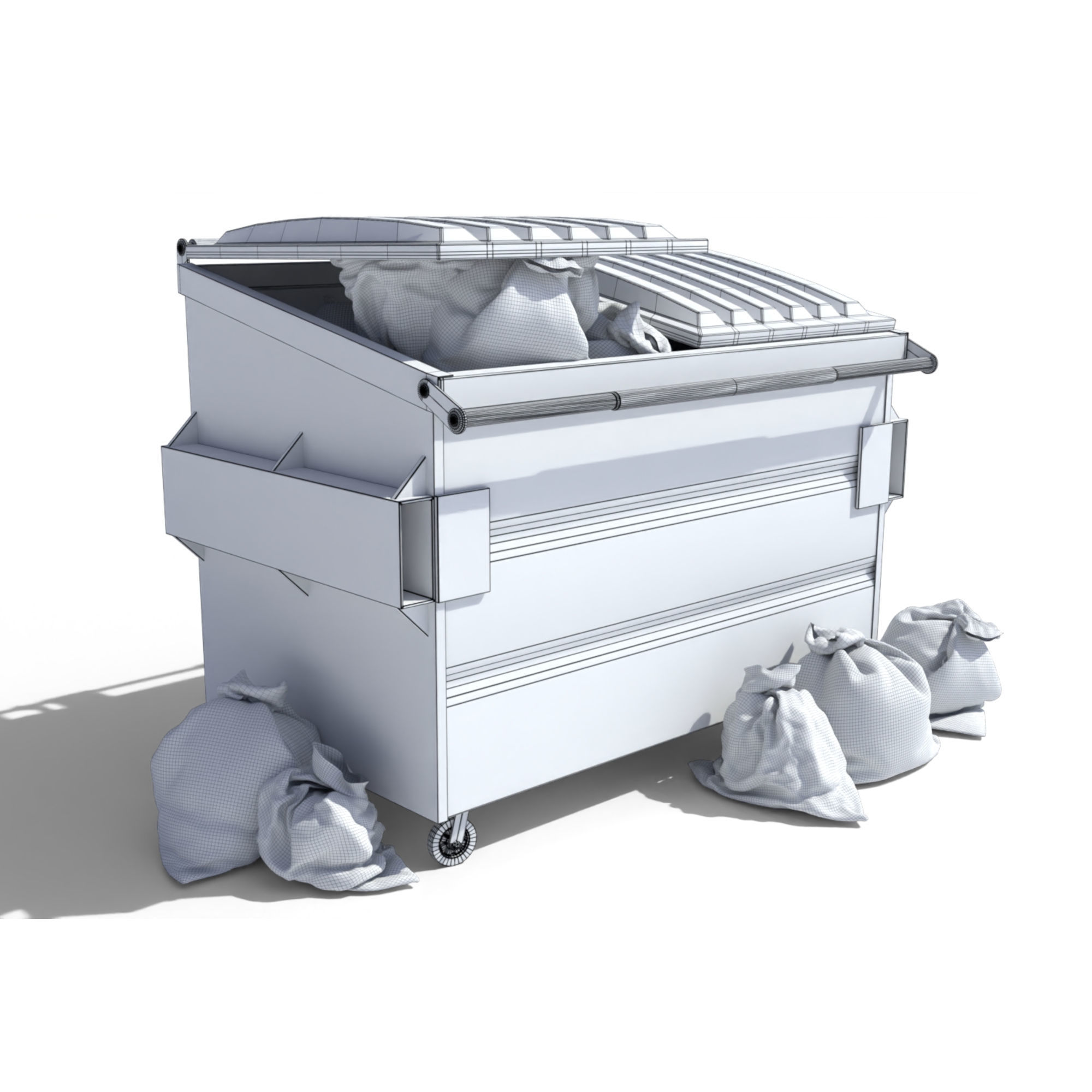 Garbage Dumpster with Bags 3D model_10