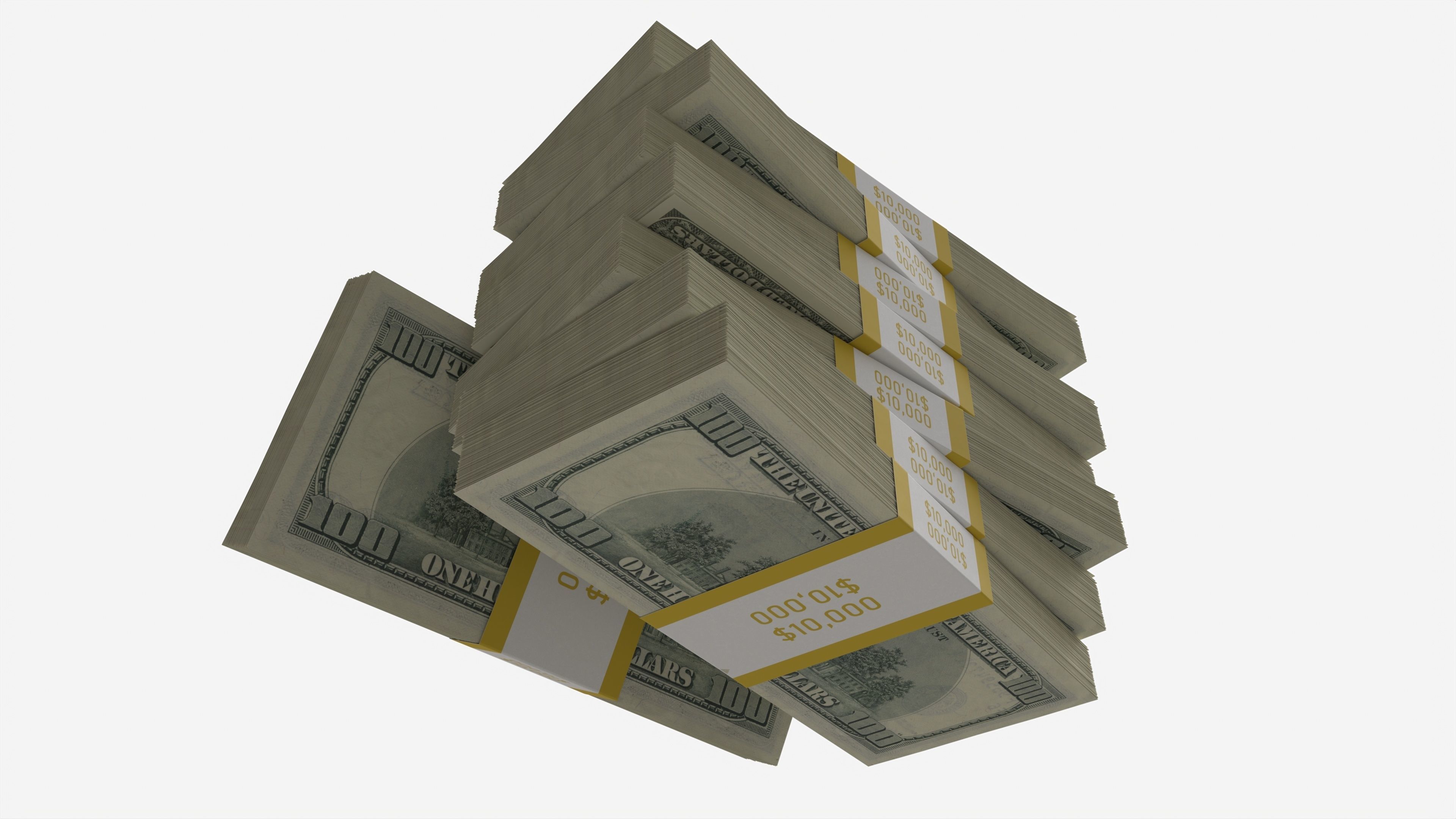 American dollar bundles medium set 3D model_3