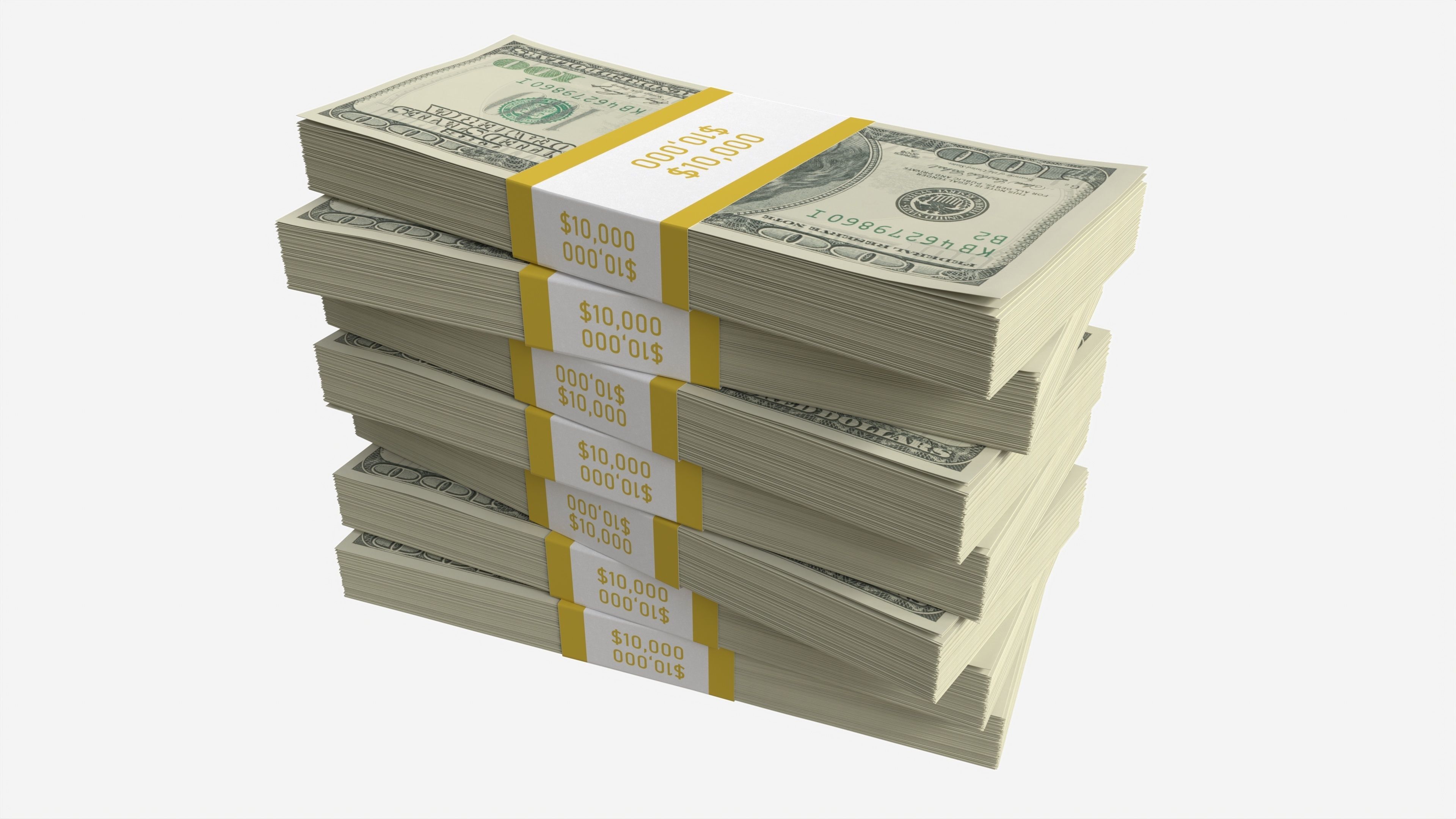 American dollar bundles medium set 3D model_1