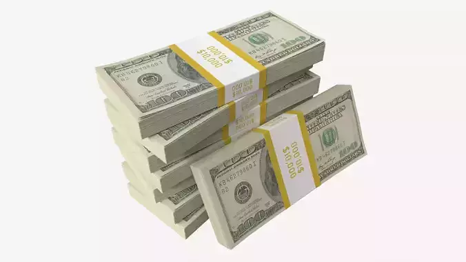 American dollar bundles medium set 3D model