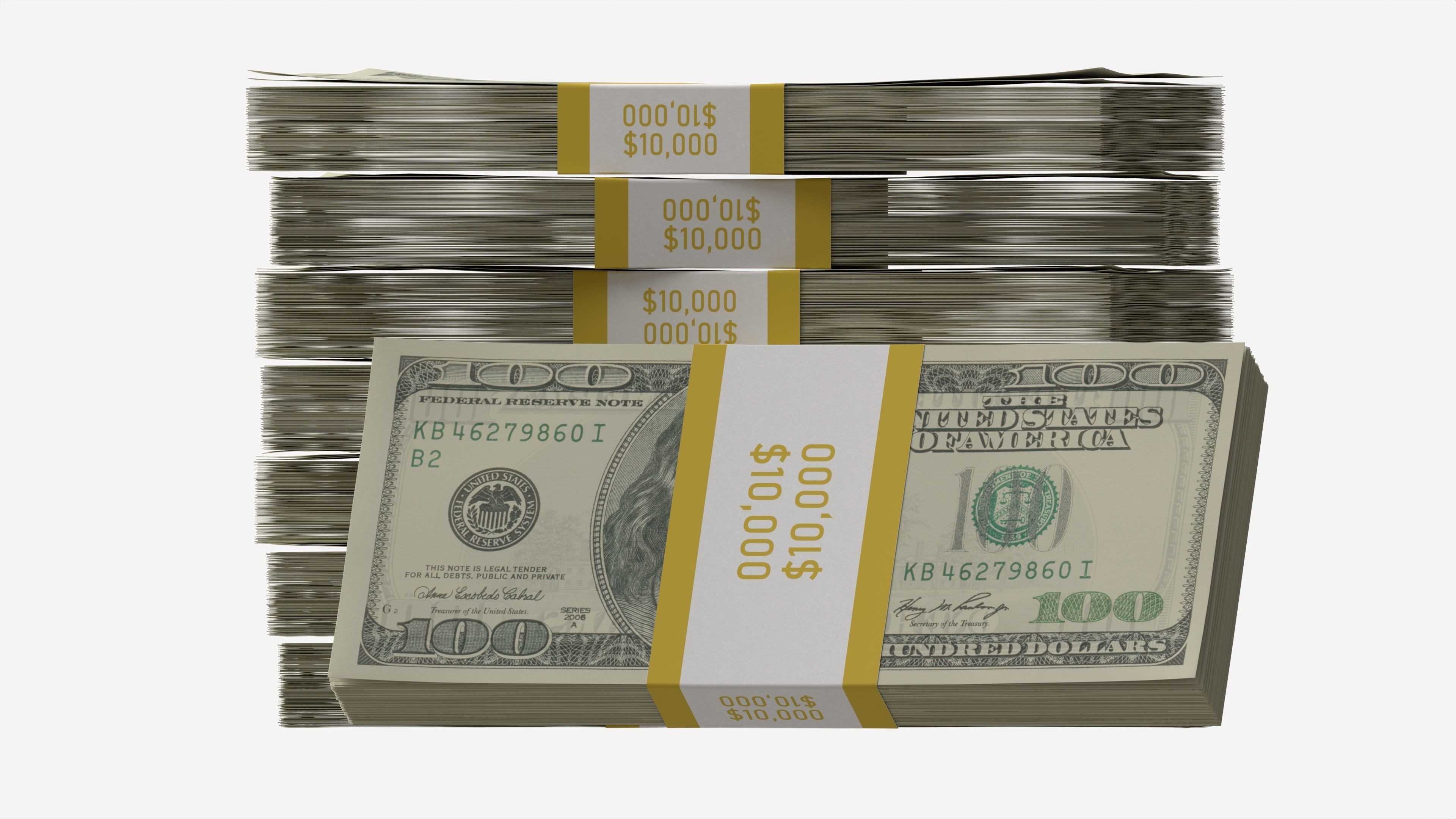 American dollar bundles medium set 3D model_4