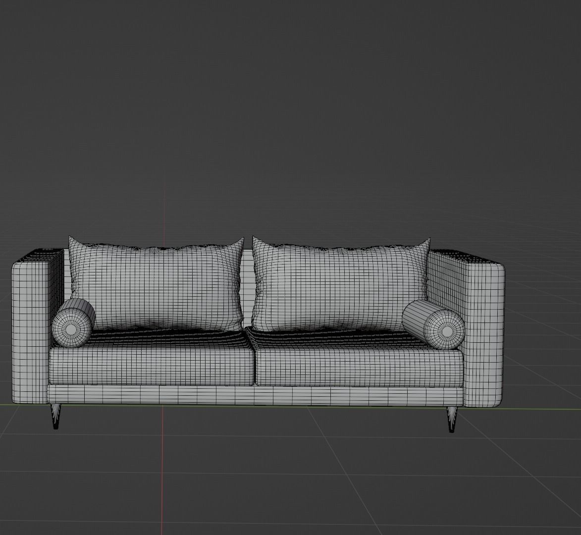 Double Armchair  3D model_6