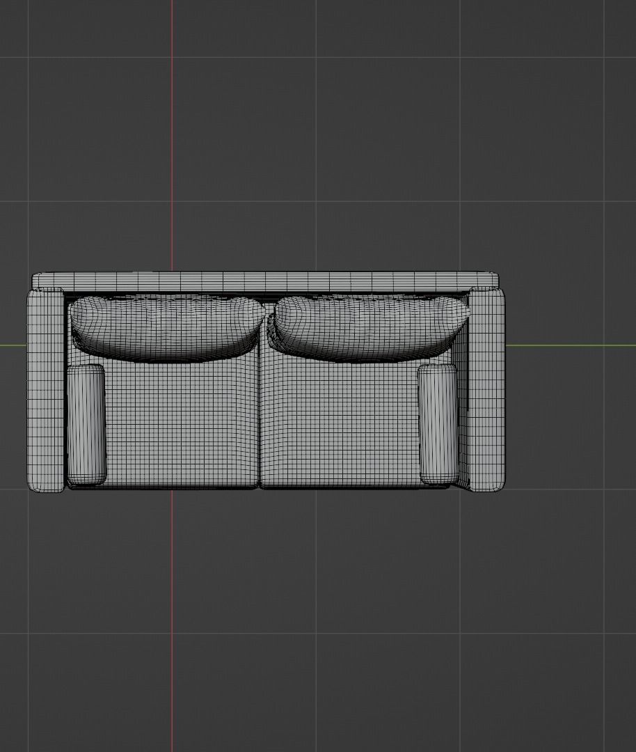 Double Armchair  3D model_7