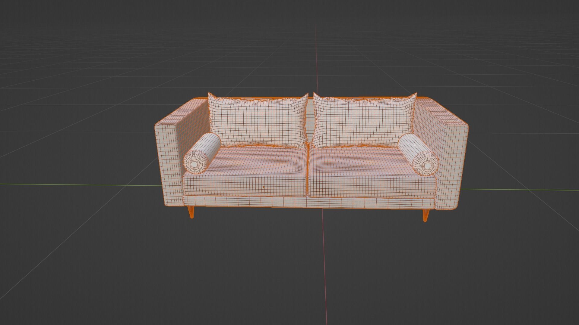 Double Armchair  3D model_8