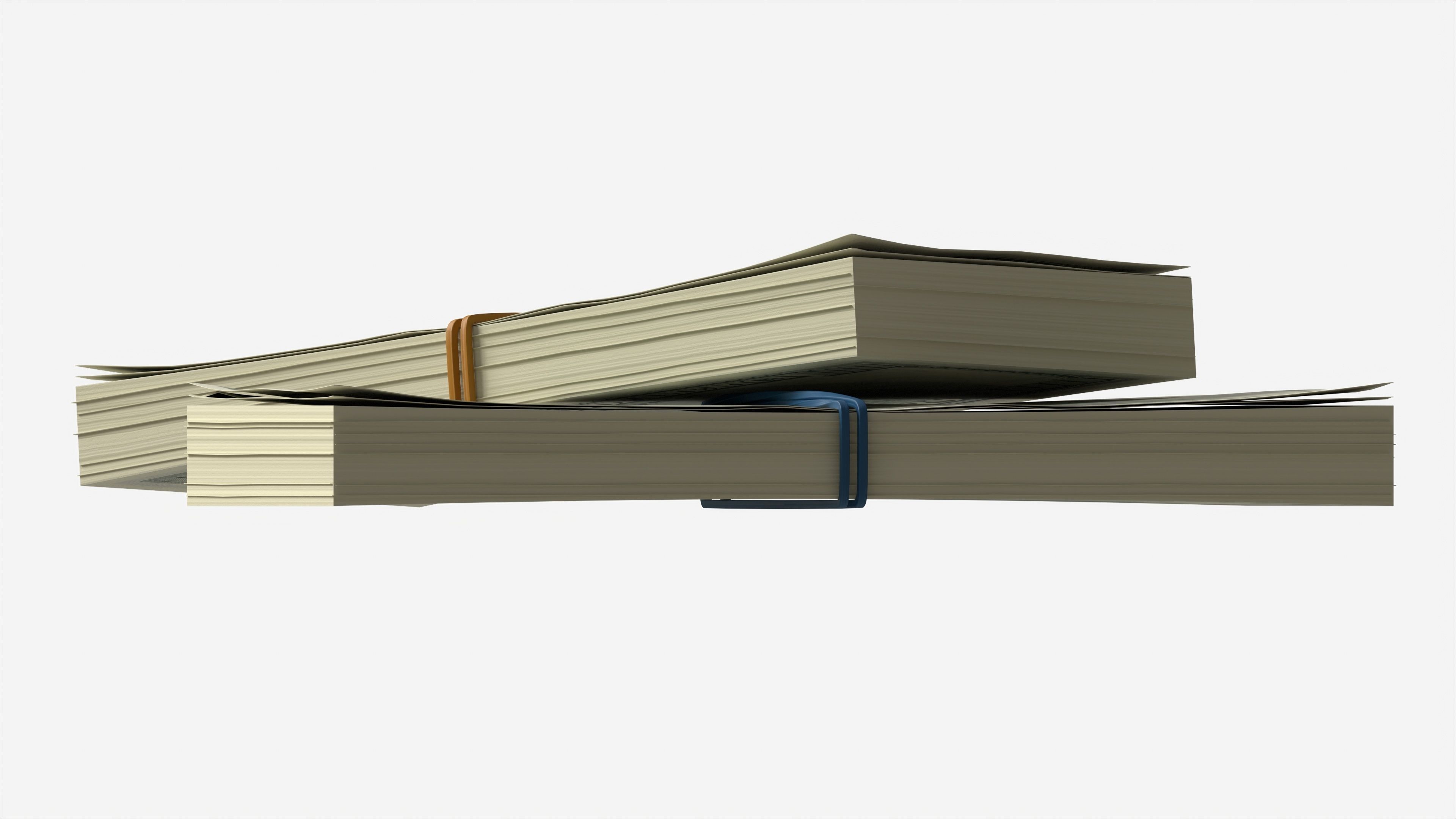 American dollar bundles tied with rubbers 3D model_4