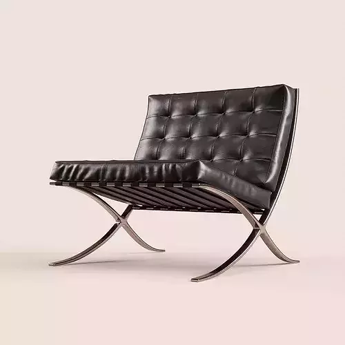 Barcelona 3d collection - chair - daybed - stool 3D model 6