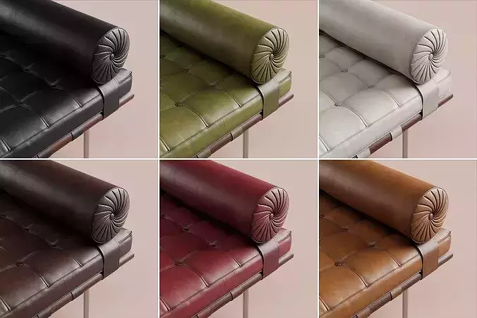 Barcelona 3d collection - chair - daybed - stool 3D model 5