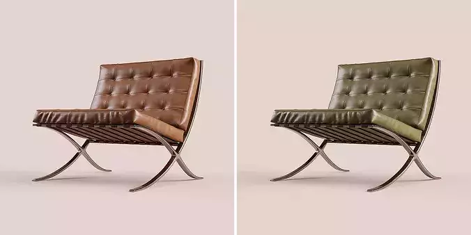 Barcelona 3d collection - chair - daybed - stool 3D model 4