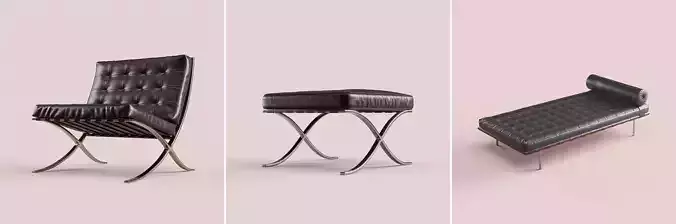 Barcelona 3d collection - chair - daybed - stool