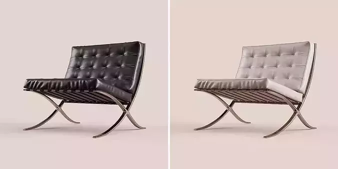 Barcelona 3d collection - chair - daybed - stool 3D model 3