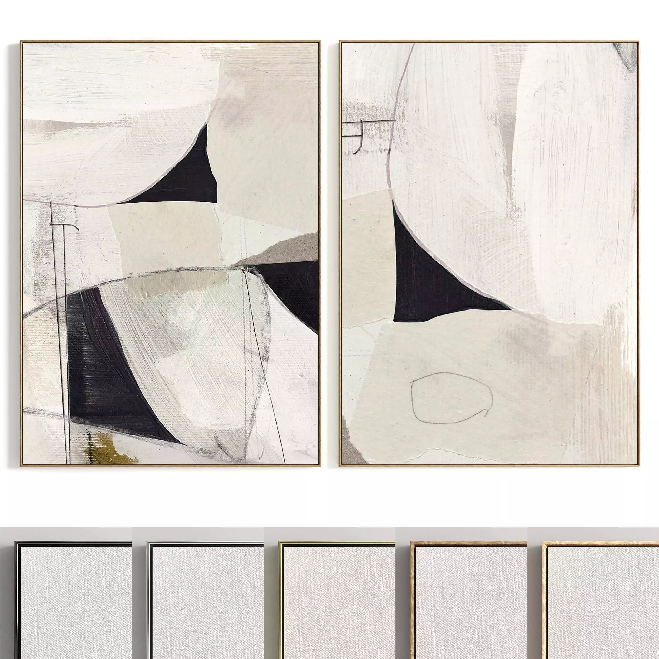 Plaster Two Photo Frame 393 Low-poly 3D model_0