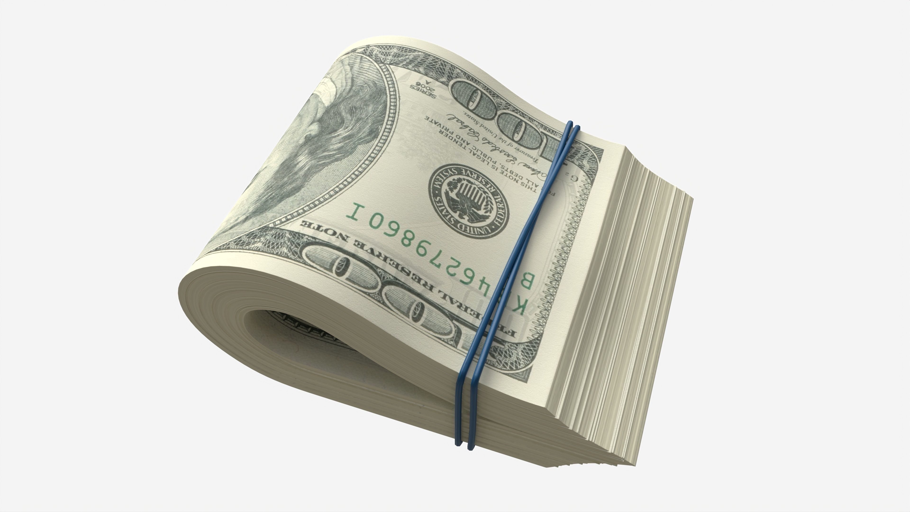 American dollars folded and tied 01 3D model_1