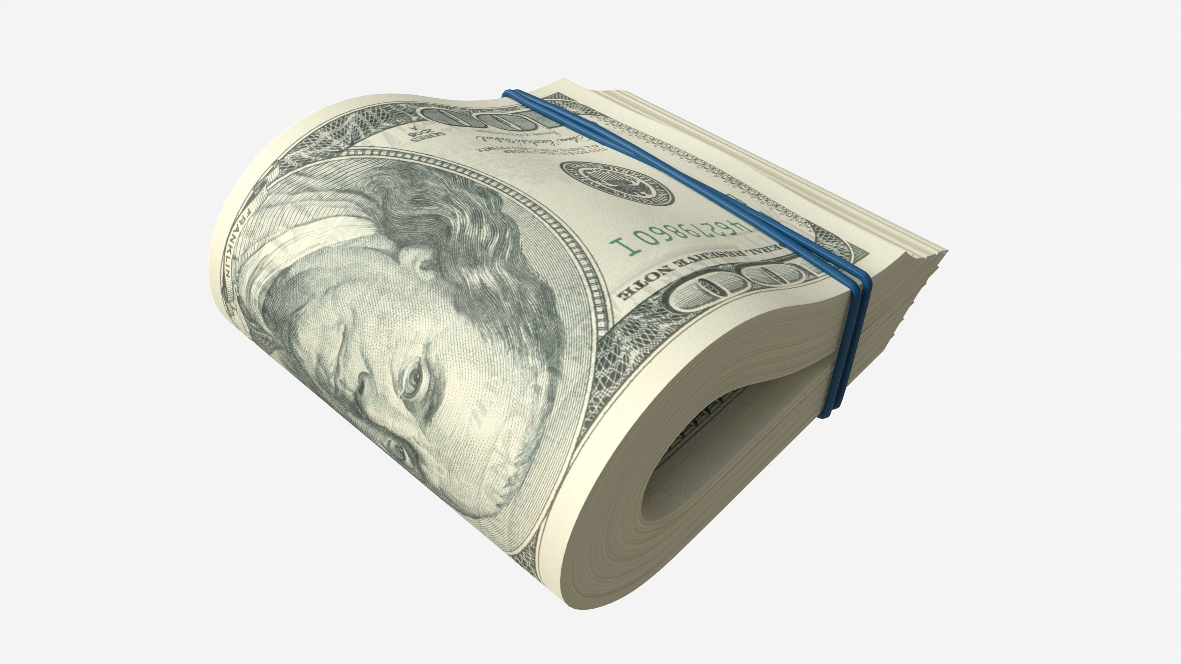 American dollars folded and tied 01 3D model_2