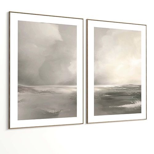 Plaster Two Photo Frame 394 Low-poly 3D model