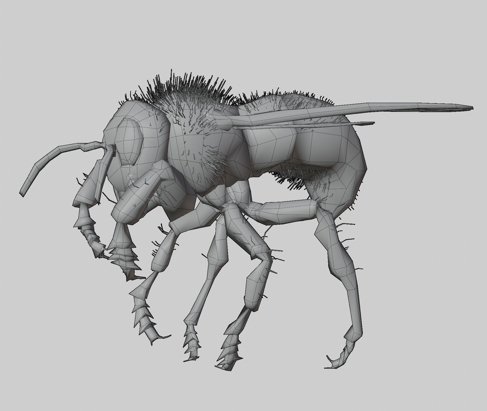 3d animated bee Low-poly 3D model_7