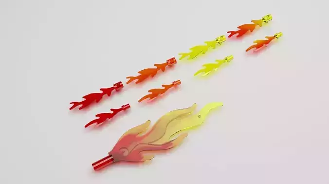 Lego Flames Set 3D model