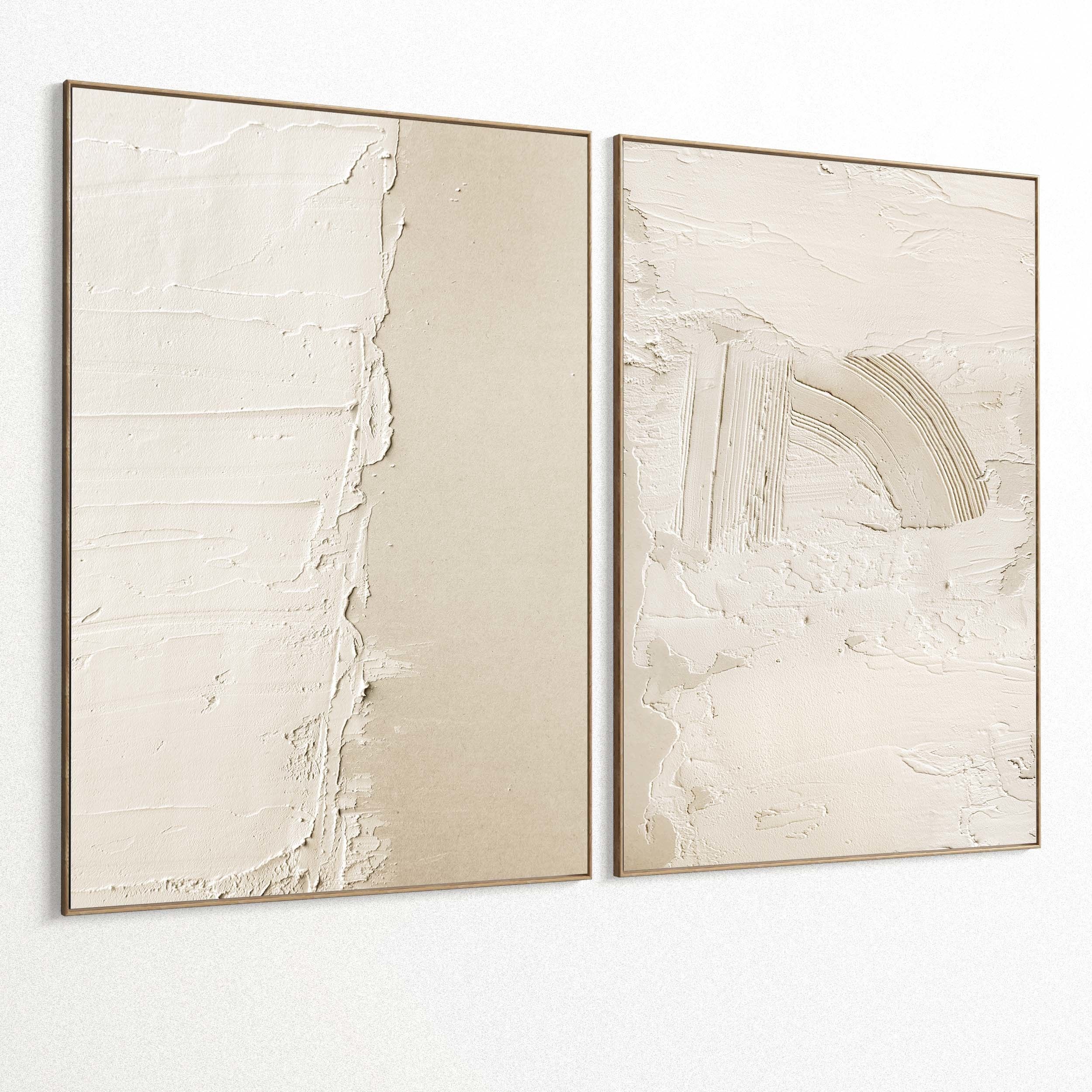 Plaster Two Photo Frame 396 Low-poly 3D model_1