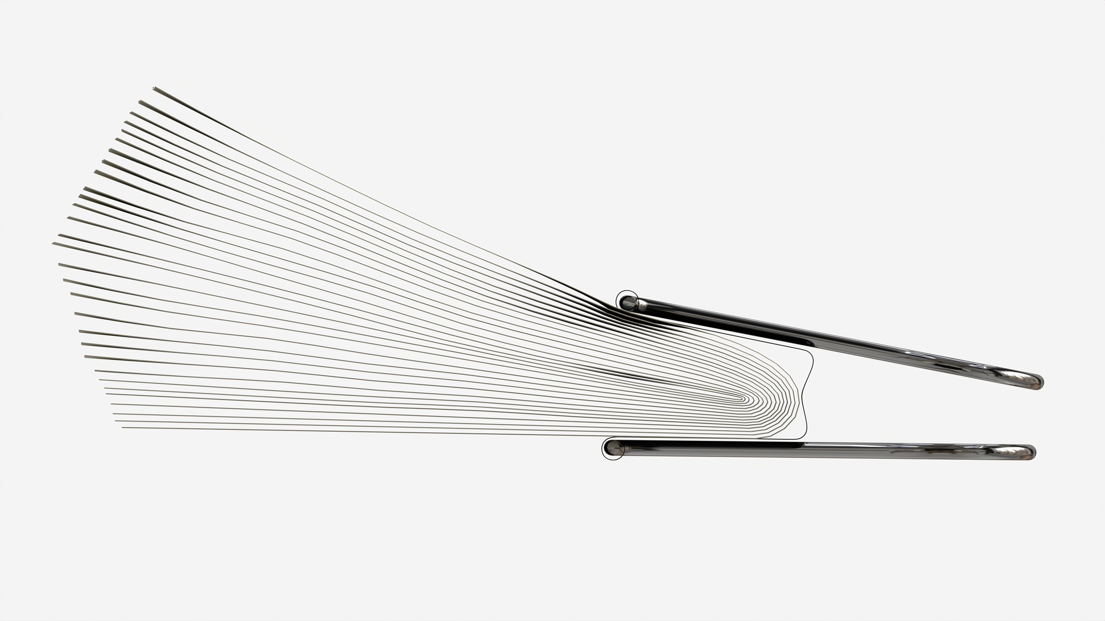 American dollars folded with clip 01 3D model_4