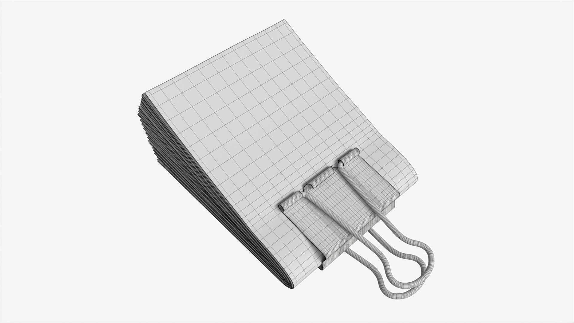 American dollars folded with clip 01 3D model_5