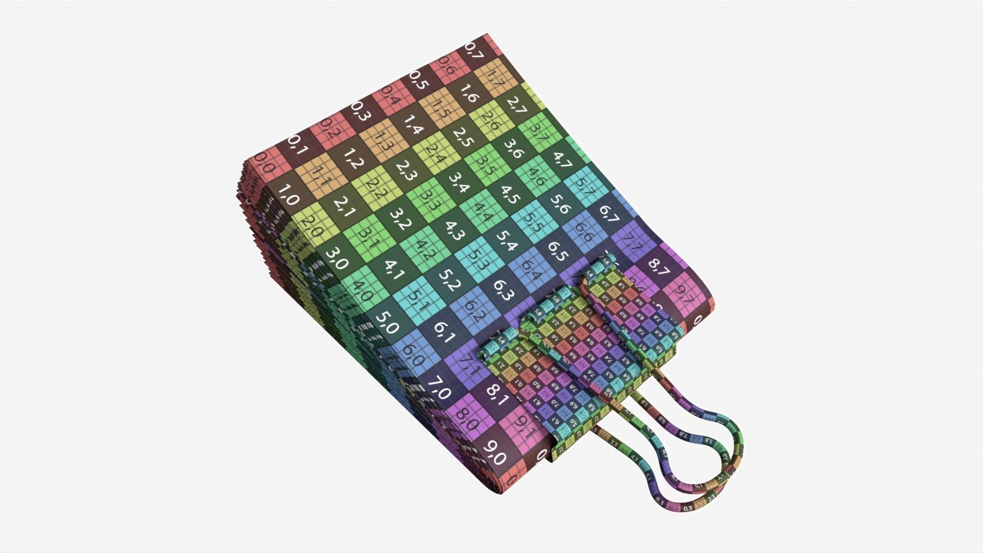 American dollars folded with clip 01 3D model_6