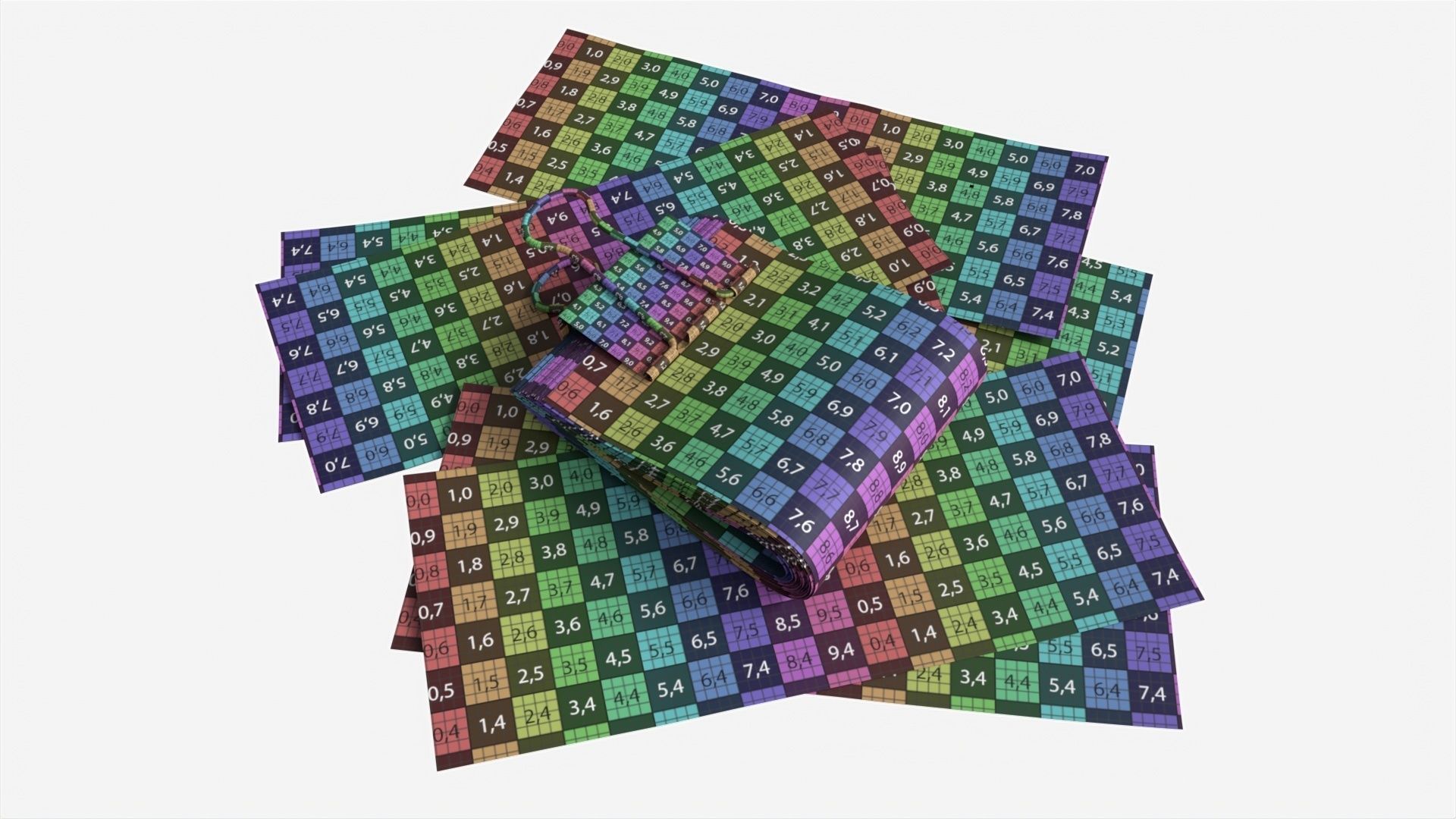 American dollars folded with clip 02 3D model_6