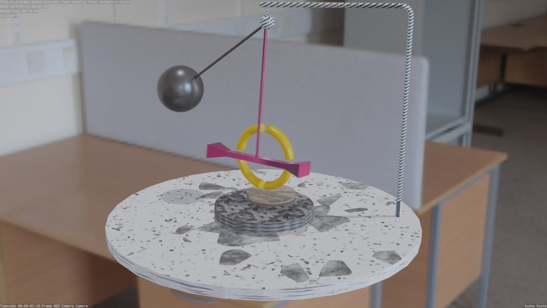 Loop pendulum animation Free low-poly 3D model_2