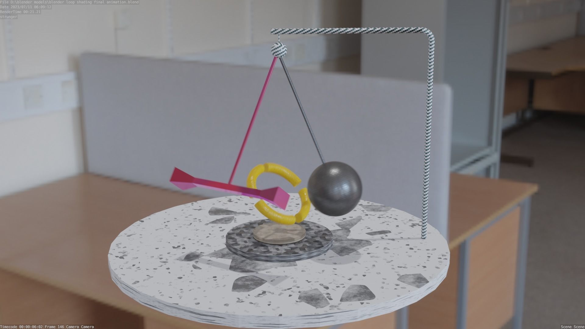 Loop pendulum animation Free low-poly 3D model_4