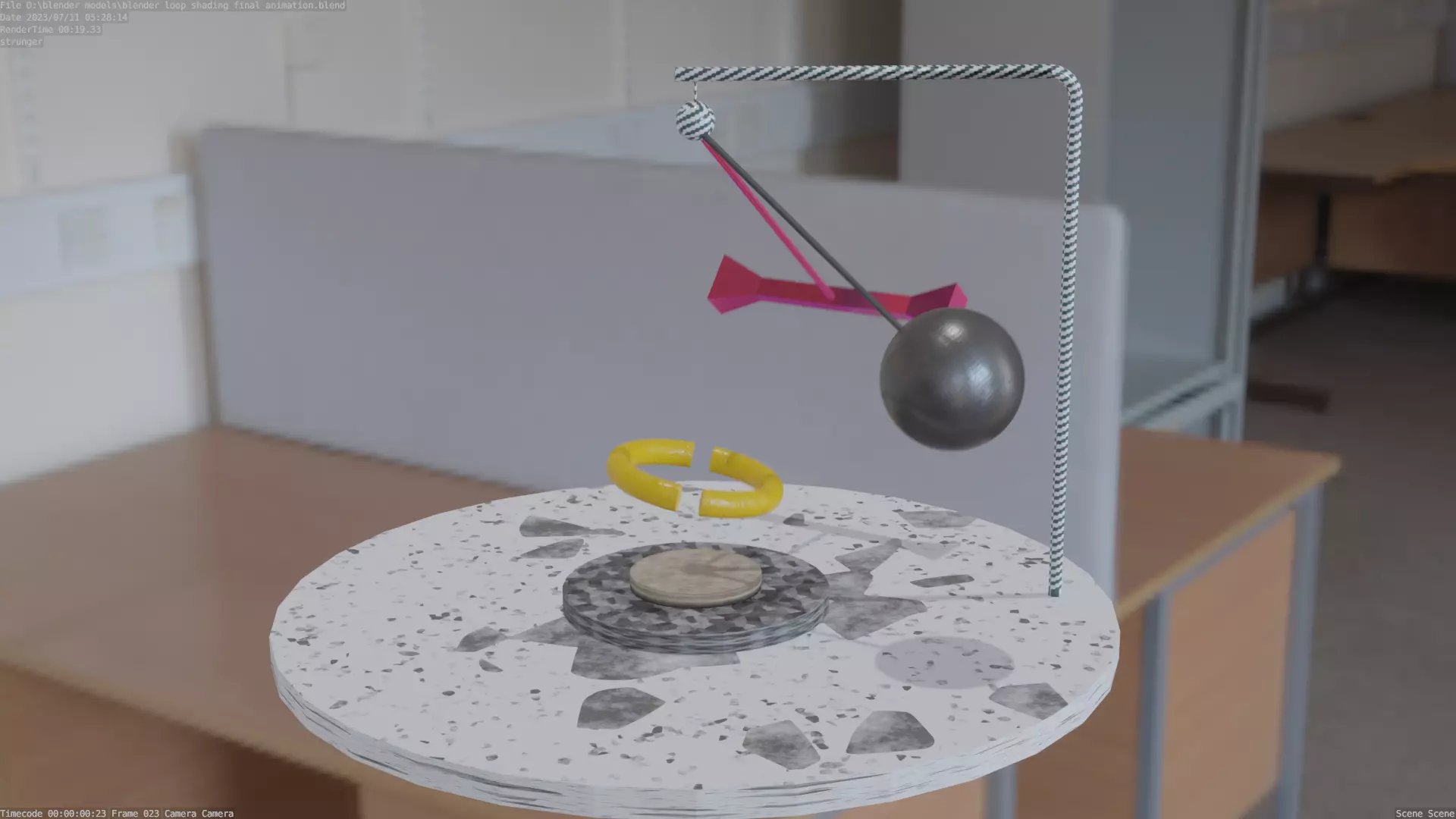 Loop pendulum animation Free low-poly 3D model_0