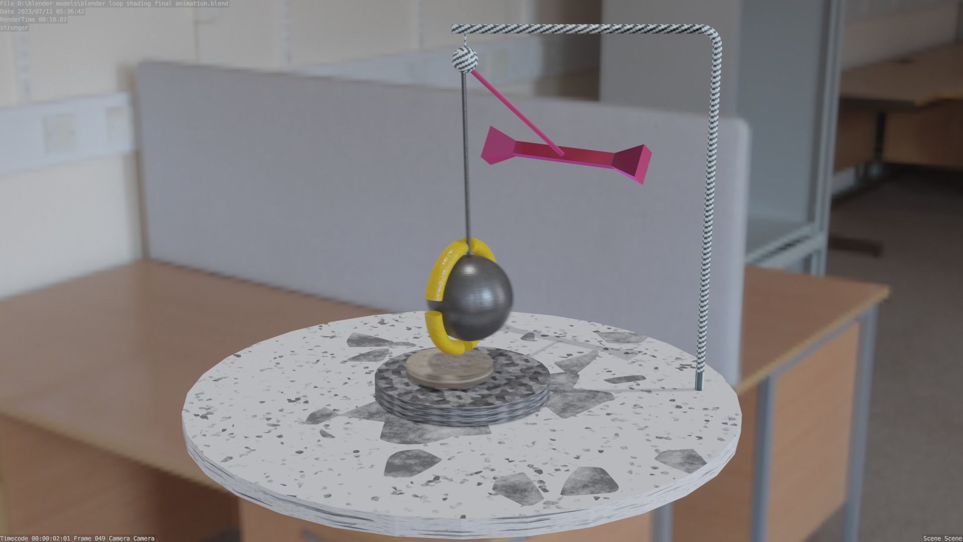 Loop pendulum animation Free low-poly 3D model_1