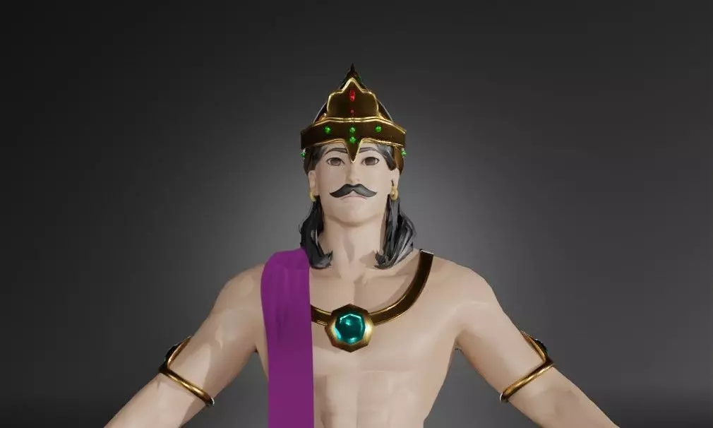 The Majestic Monarch of Bharatvarsha Low-poly 3D model_0