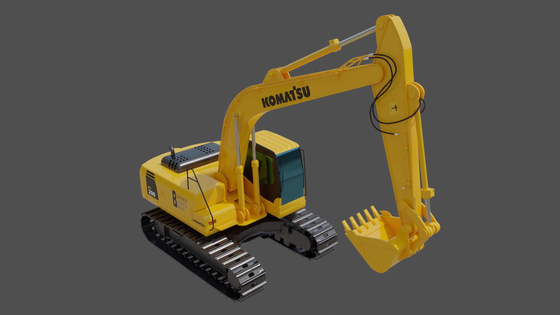 Komatsu PC200-8 Excavator 3D model_3