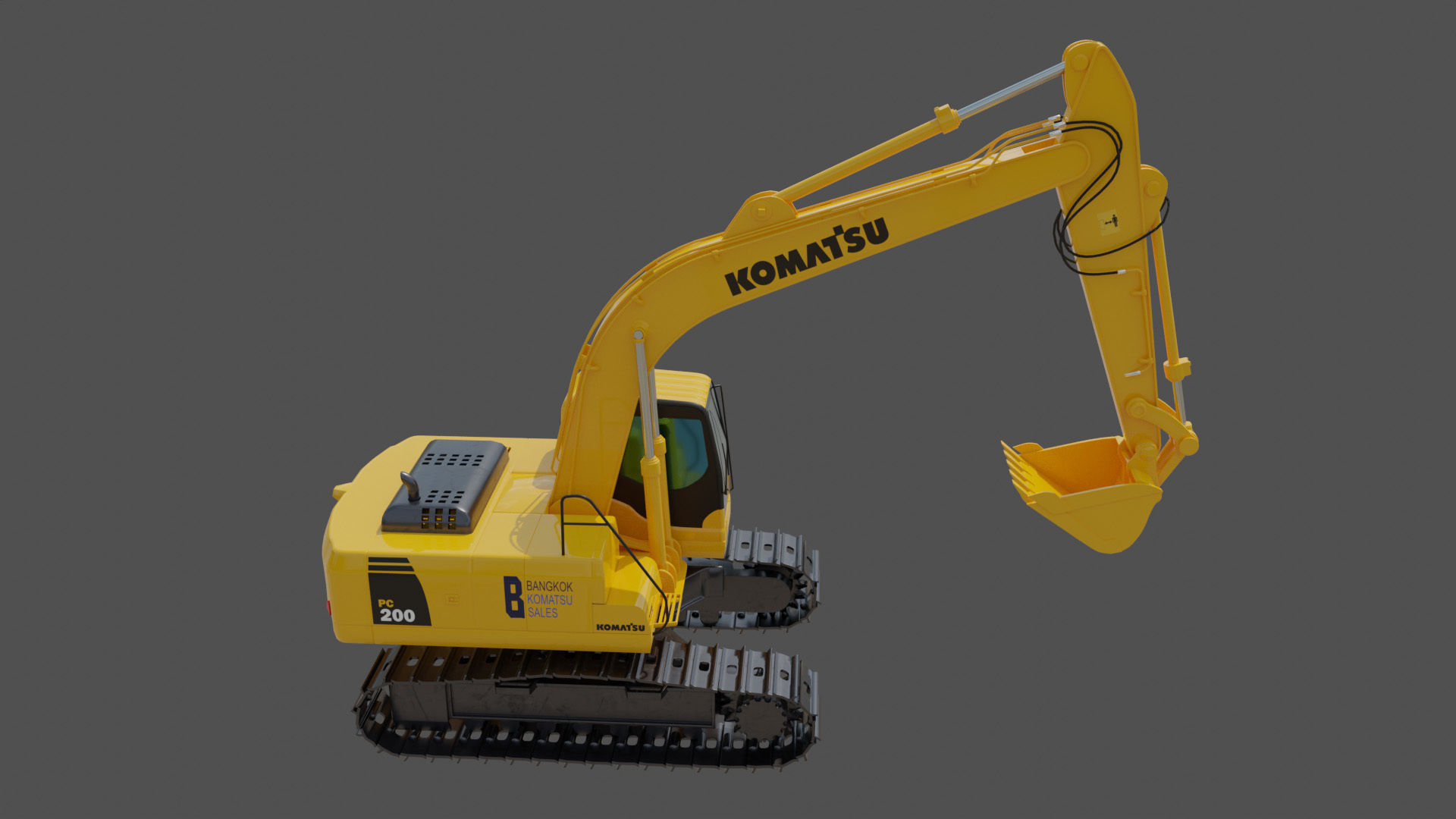 Komatsu PC200-8 Excavator 3D model_2
