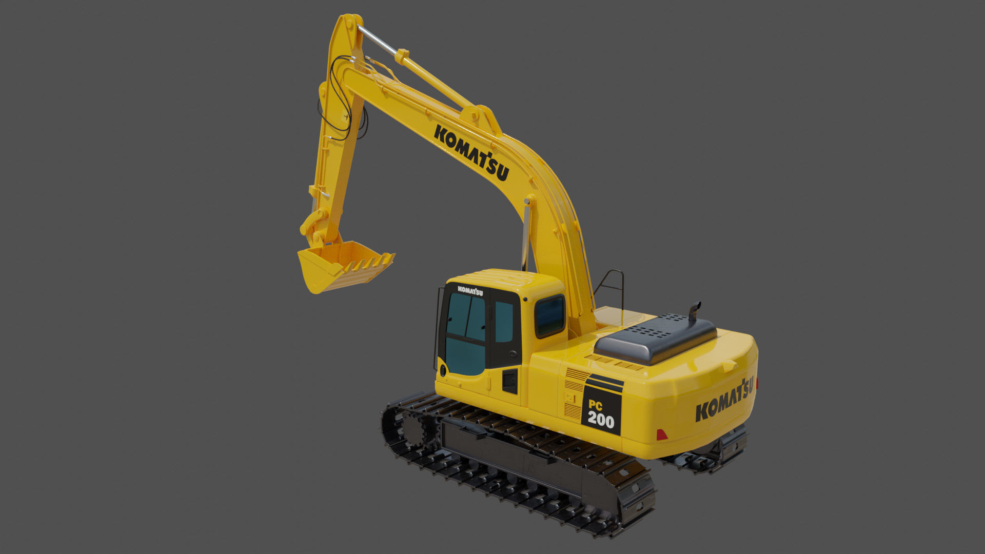 Komatsu PC200-8 Excavator 3D model_1