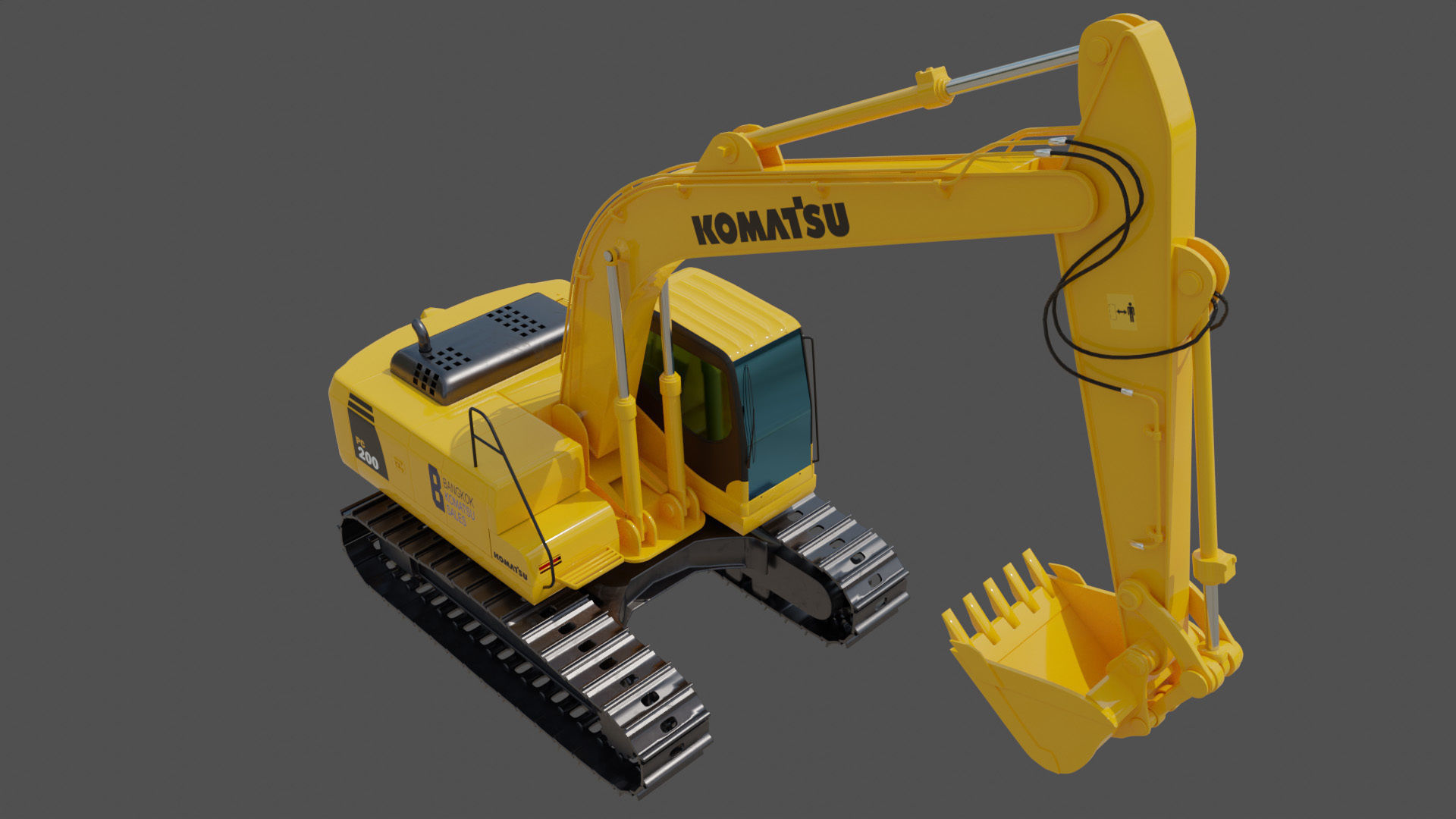 Komatsu PC200-8 Excavator 3D model_8
