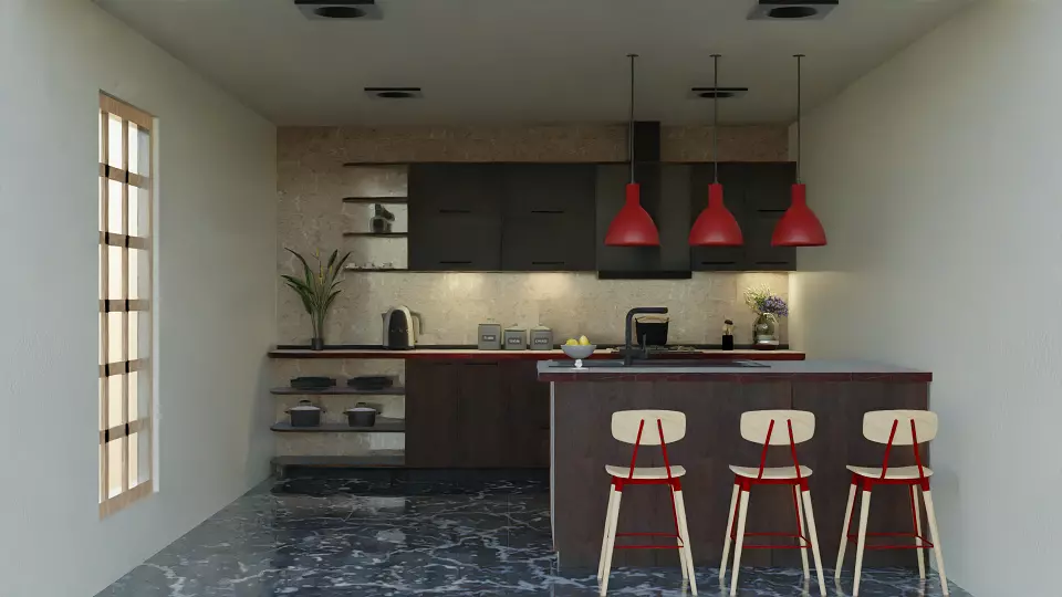 Modern Kitchen 3D model_0