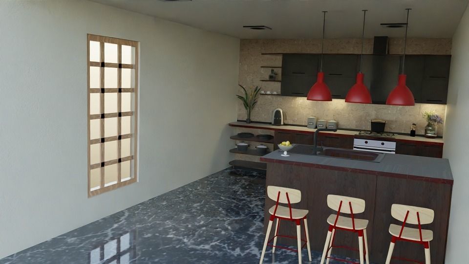 Modern Kitchen 3D model_2