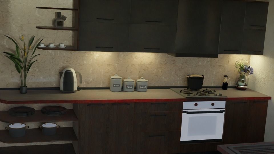 Modern Kitchen 3D model_3