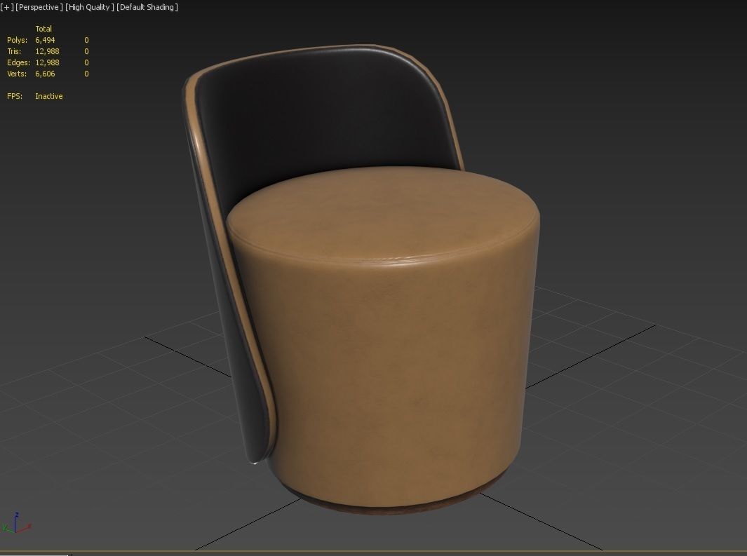 Pouf M02 Low-poly 3D model_8
